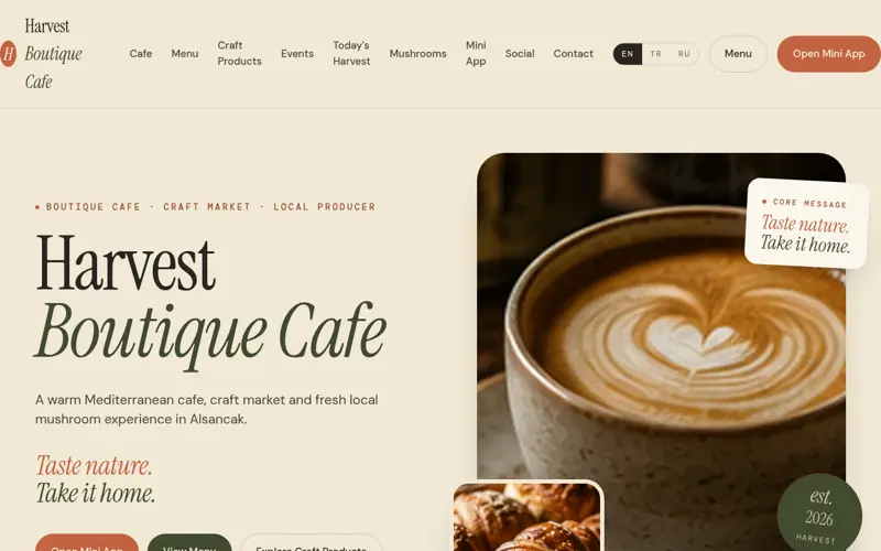 Harvest Boutique Cafe — harvesttime.market